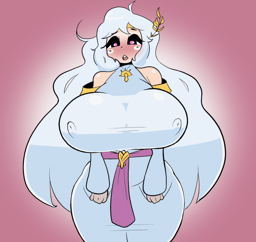 animated, belly, belly button, big breasts, big nipples, blush, breasts, color, colored, commission, commissioner upload, deirdre (fire emblem), doughroom, dress, dress lift, dress pull, female, fire emblem, fire emblem heroes, fire emblem: genealogy of the holy war, flashing, huge breasts, lifted by self, looking at viewer, loop, nipple bulge, nipples, nipples visible through clothing, plain background, puffy pussy, purple eyes, pussy, thick thighs, thighs, white hair