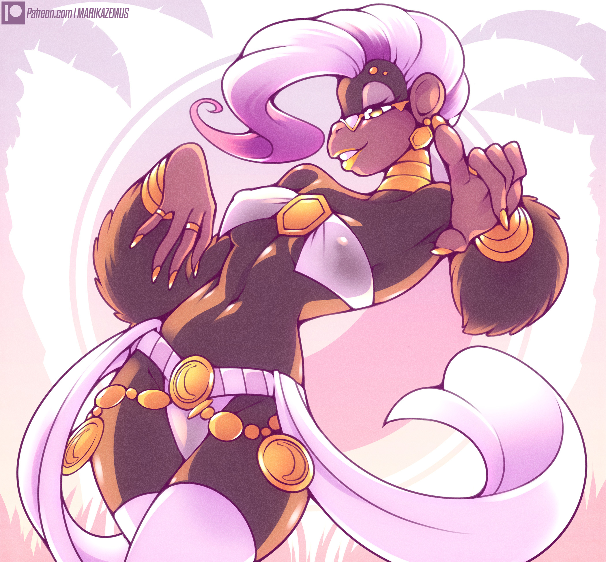 1girls, breasts, dance, donkey kong (series), donkey kong bananza, female, fur, furry, haplorhine, marik azemus34, monkey, poppy kong, primate, seductive, solo female, tagme