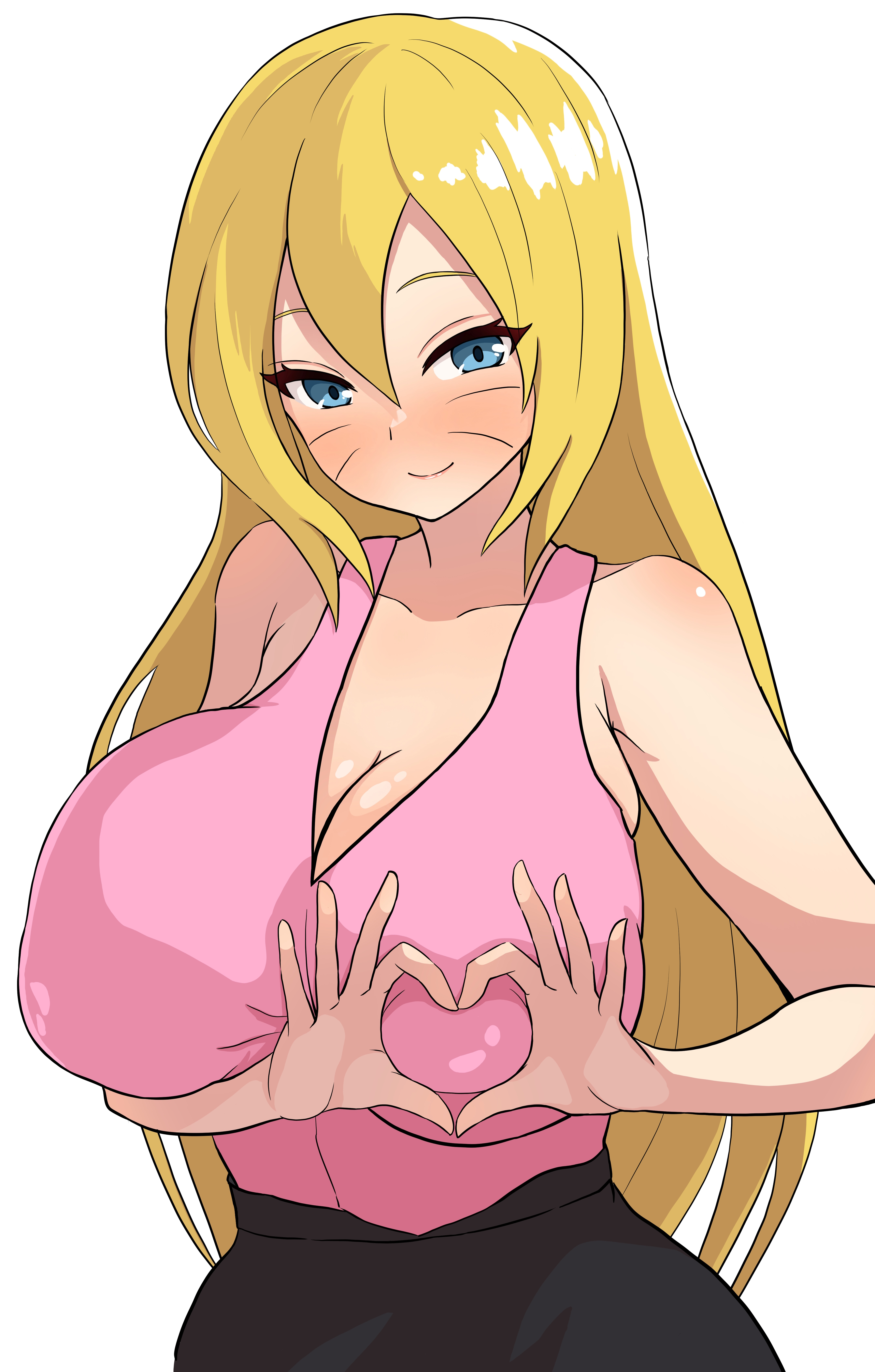 1girls, absurd res, absurdres, alternate version available, areolae, bare arms, bare chest, bare shoulders, big breasts, black skirt, blonde hair, blue eyes, blush, boruko, boruto: naruto next generations, boruto: two blue vortex, bracelets, breasts, breasts bigger than head, busty, canon genderswap, cleavage, clothed, clothing, dress, erect nipples, erect nipples under clothes, exposed shoulders, eyelashes, facial markings, female, female focus, female only, fully clothed, gender transformation, genderswap, genderswap (mtf), hair down, hand on breast, heart, heart hands, heart symbol, hi res, high resolution, highres, hips, huge areolae, huge breasts, indoors, large areolae, large breasts, lips, lipstick, long hair, looking at viewer, love heart, makeup, naruto, naruto (series), nipple bulge, no bra, no bra under clothes, nose blush, off shoulder, oppai, pencil skirt, pink lips, pink lipstick, pinup, plain background, pose, posing, presenting breasts, revealing clothes, rule 63, sexy no jutsu, shonen jump, shounen jump, shueisha, sideboob, simple background, skirt, sleeveless, sleeveless shirt, smile, smiling, smiling at viewer, solo, solo female, solo focus, standing, tight skirt, transformation, uzumaki boruto, very high resolution, voluptuous, voluptuous female, watermark, weekly shonen jump, weekly shounen jump, whisker markings, whiskers, white background, wide hips, yellow hair, yoshikirino