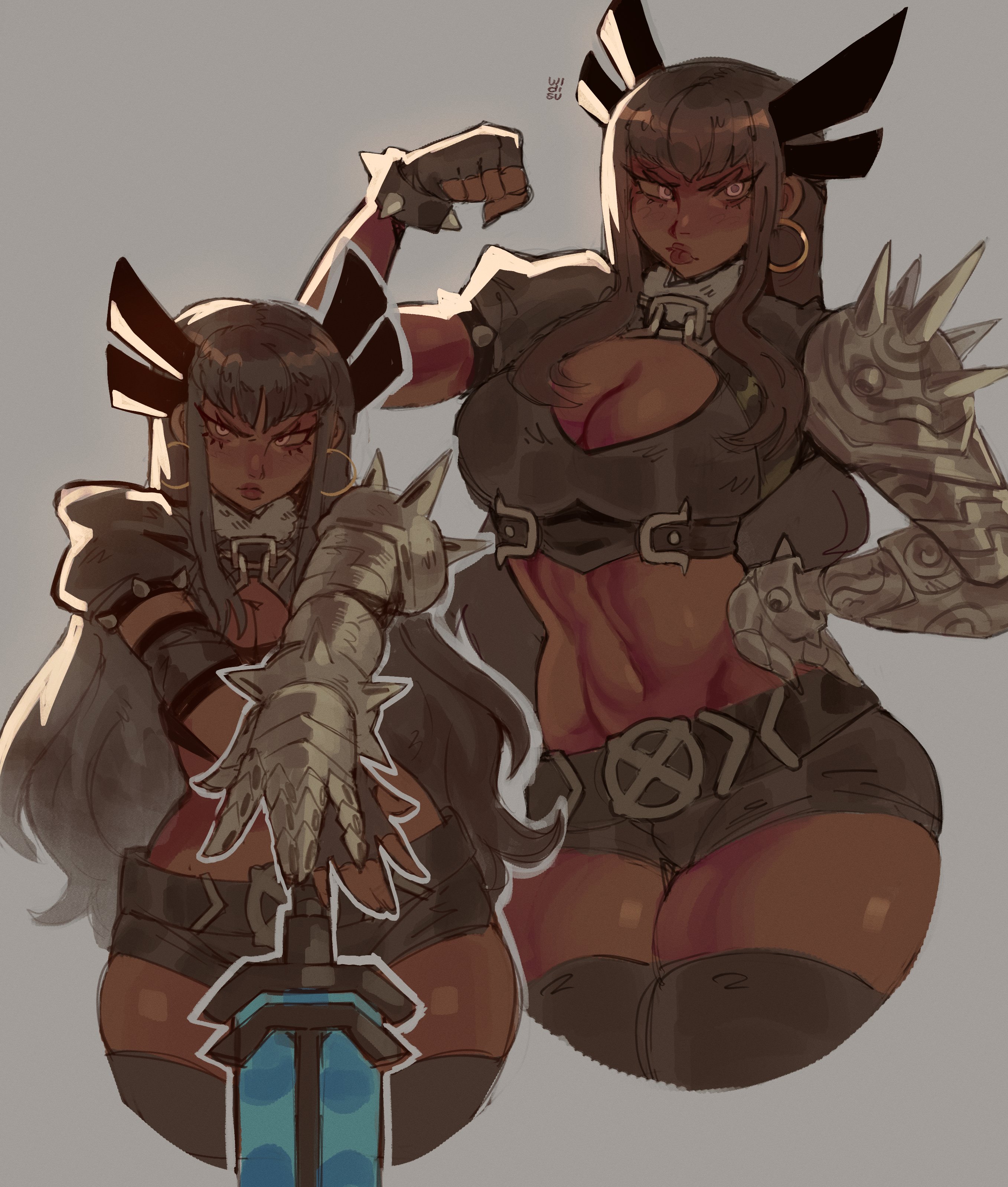 1girls, 2d, breasts, dark skin, dark-skinned female, female, female focus, female only, large breasts, magik (illyana rasputin), magik (marvel tokon), marvel, marvel tokon: fighting souls, race swap, solo, thick thighs, thighs, wide hips, widisu