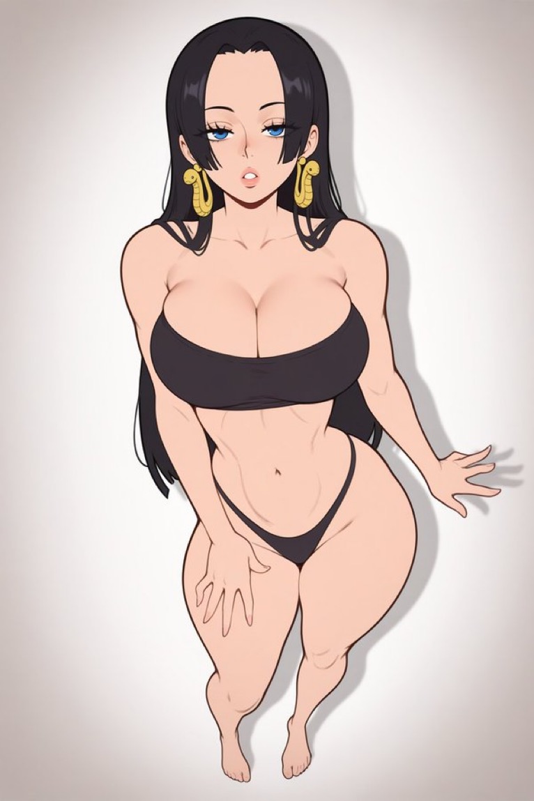 1girls, ai generated, beautiful, big breasts, black hair, blue eyes, blush, boa hancock, boobs, breasts, curvy, curvy female, curvy figure, feet, female, female only, legs, long hair, looking at viewer, one piece, panties, seductive, seductive eyes, seductive look, slim waist, solo, tall female, tank top, thick thighs, thighs, underwear, waifuinvoker, white background, wide hips