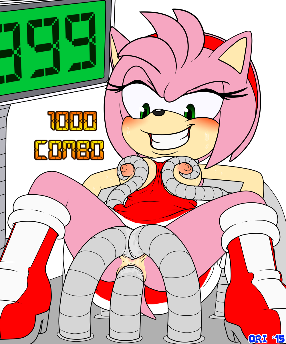 1girls 2015 amy_rose anal anal_sex anthro ass big_eyes clothes dated double_vaginal english_text female furry grin half-closed_eyes hedgehog leaning leaning_back looking_at_viewer orichalcum_(artist) penetration robot smile solo sonic_(series) tentacles text vaginal_penetration watermark