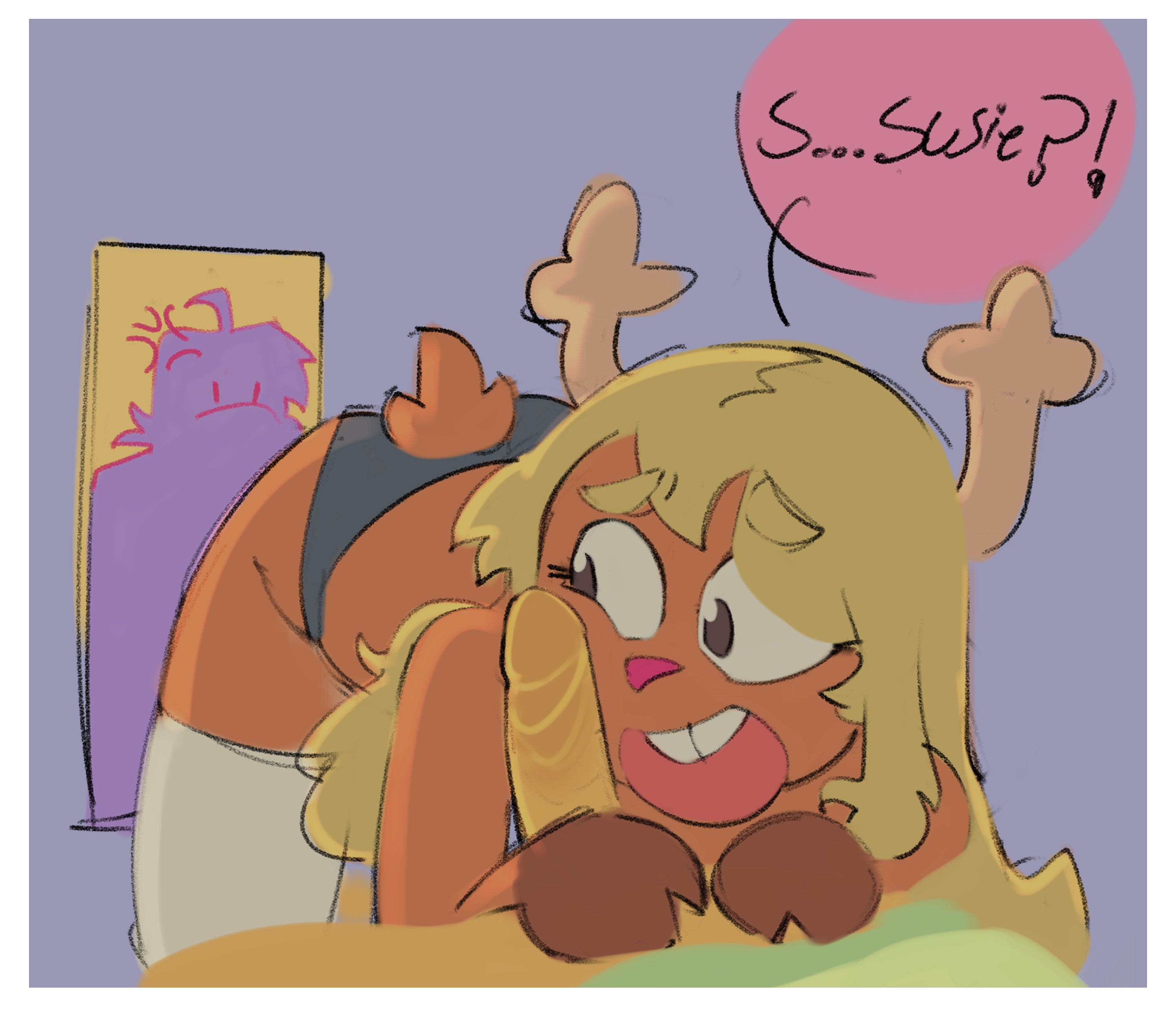 1nonbinary, 2026, 2girls, anger vein, anthro, antlers, ass, bent over, black panties, blonde hair, brown fur, cadmio, caught, cheating, cheating girlfriend, deer antlers, deer girl, deer tail, deltarune, english text, furry, hoof hands, kris (deltarune), long hair, noelle holiday, open mouth, panties, penis, susie (deltarune), tail, text, thighhighs, topless