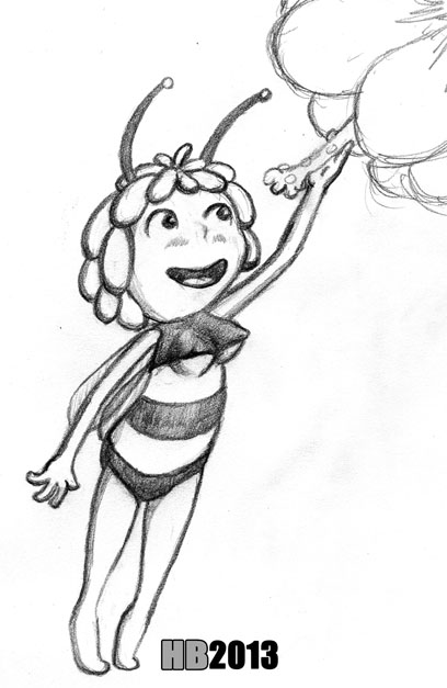 bug_girl flower hentai_boy maya_(maya_the_bee) maya_the_bee underboob