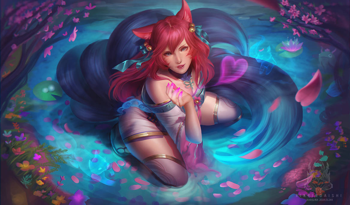 1girls ahri female female_focus female_only league_of_legends rinrindaishi spirit_blossom_ahri