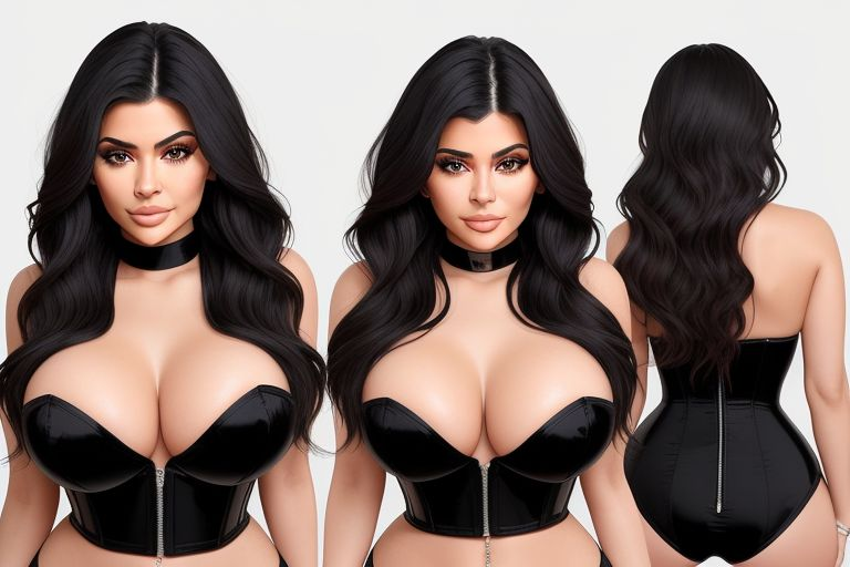 ai_generated american black_hair black_topwear busty celebrity kylie_jenner thick_thighs