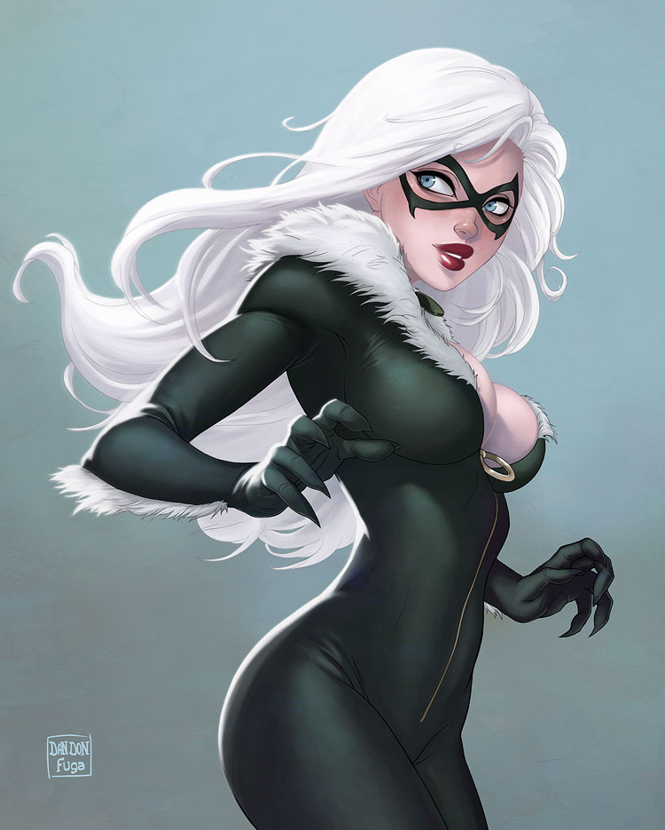 black cat (marvel), dandon fuga, felicia hardy, female, female only, marvel, marvel comics, solo, spider-man (series), white hair, white skin