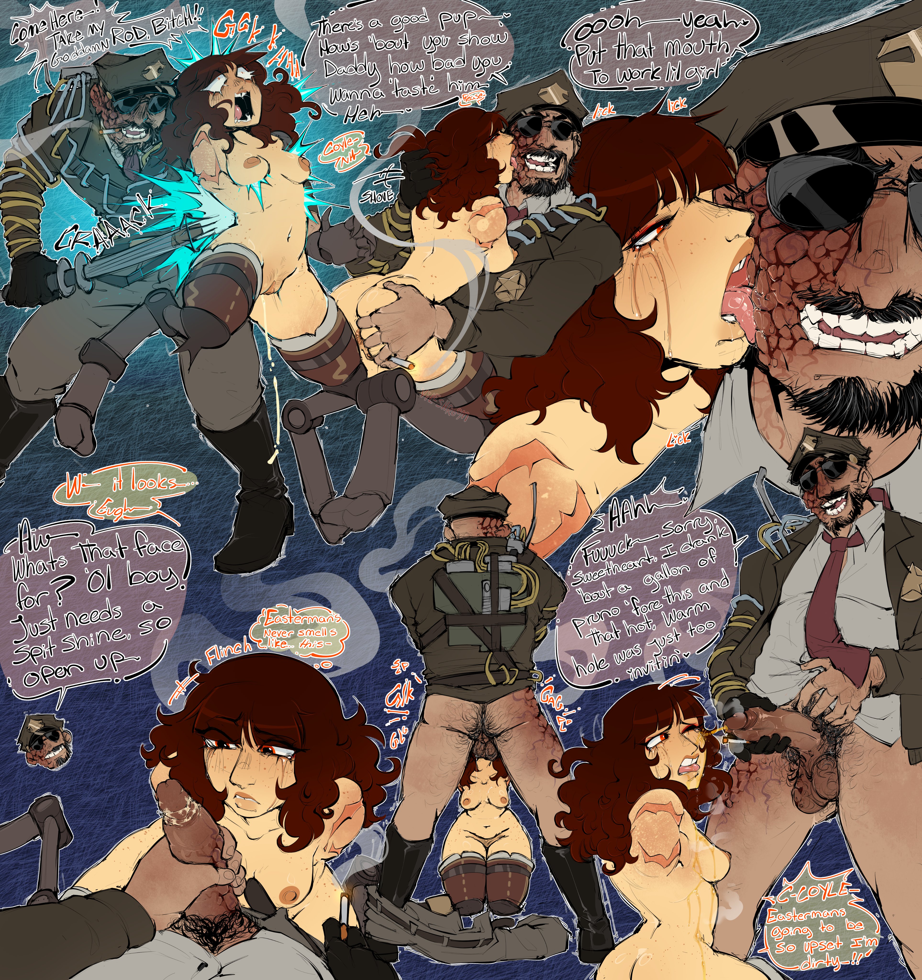 1boy1girl, amputee, balls, bileshroom, breasts, breasts out, cock, electricity, electrocution, haru (masochistfox), leland coyle, licking, oral, oral sex, outlast, outlast trials, peeing, penis, penis out, piss, piss drinking, pissing, pussy, quadruple amputee, sketch page, small breasts, smegma, testicles, tits, tits out, urine, urine stream, vagina, wet pussy