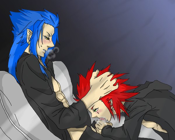 axel fellatio kingdom_hearts male_only oral saix tagme yaoi