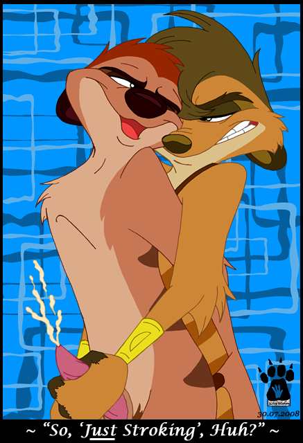 2008 2boys anthro atimon cum cumming cumshot disney furry gay handjob male male_only mammal meerkat oc original_character penis reach_around stroking_penis tagme the_lion_king timon yaoi