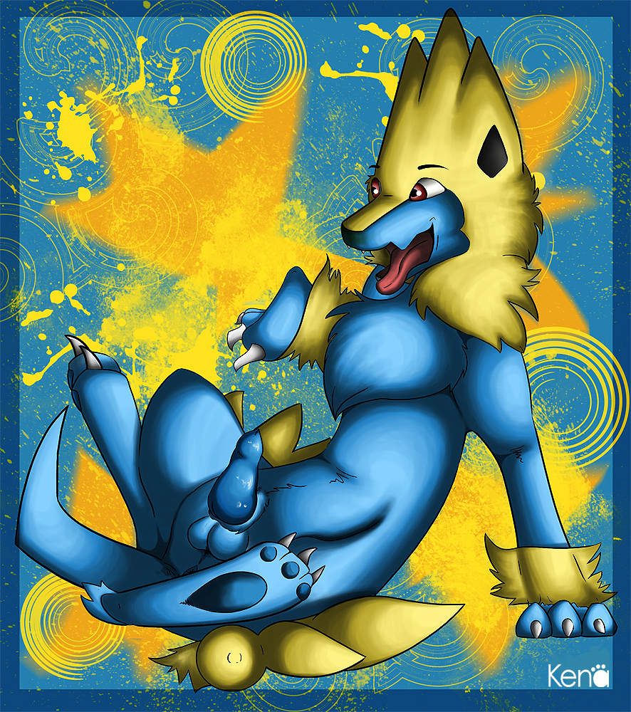 color fur furry kena male male_only manectric nintendo penis pokémon_(species) pokemon solo