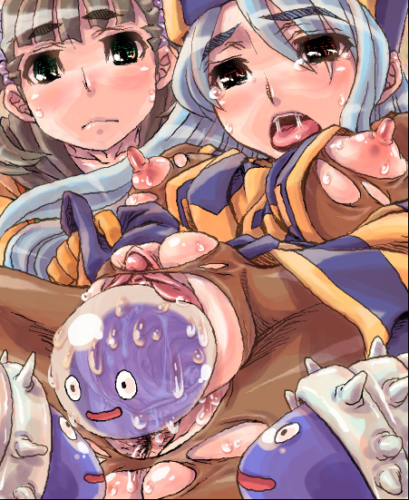 1girls artist_request clothing dragon_quest dragon_quest_iii female medium_breasts priest_(dq3) seaslime slime slime_(dragon_quest) slime_monster tagme torn_clothes