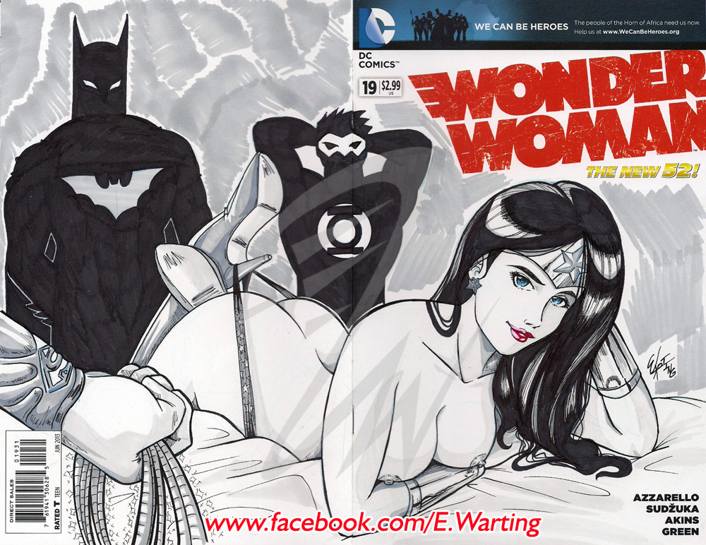 1girls batman batman_(series) dc_comics green_lantern green_lantern_corps justice_league kyle_rayner superman superman_(series) thong w-arting wonder_woman wonder_woman_(series)