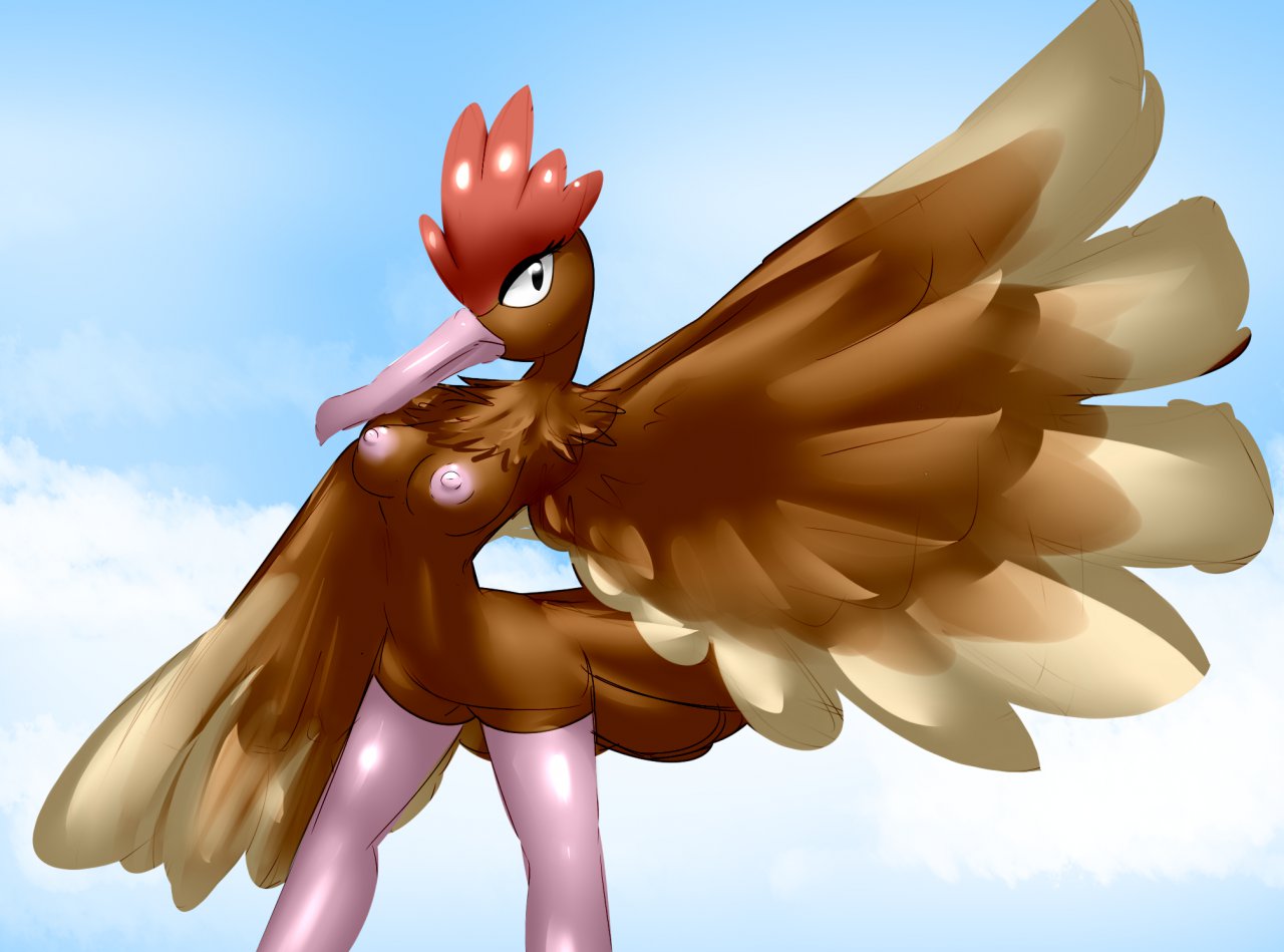 1girls anthro anthrofied areolae avian beak black_eyes blue_sky breasts brown_body brown_feathers cloud day elpatrixf fearow feathers female female_only game_freak looking_at_viewer nintendo nipples nude pink_skin pokémon_(species) pokemon pokemon_(species) pokemon_rgby pose simple_background sky solo spread_wings wings