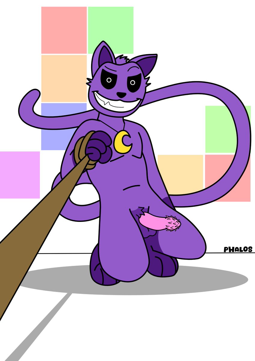 1boy 1male anthro anthro_on_anthro anthro_only balls cat_penis catnap catnap_(poppy_playtime) critters_(poppy_playtime) domestic_cat feline feline furry_only male male_only no_humans penis penis_out poppy_playtime poppy_playtime_(chapter_3) purple_fur purple_skin sex simple_background simple_shading smiling_critters tagme