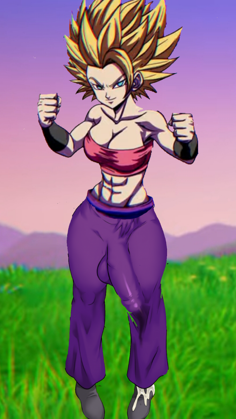 athletic_female caulifla collage futa_only futanari leaking_cum muscular muscular_female super_saiyan tagme