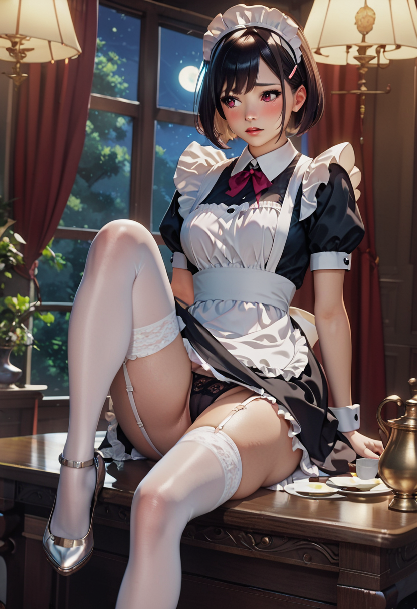 ai_generated black_hair fapceo35 light_skin maid red_eyes stable_diffusion tagme