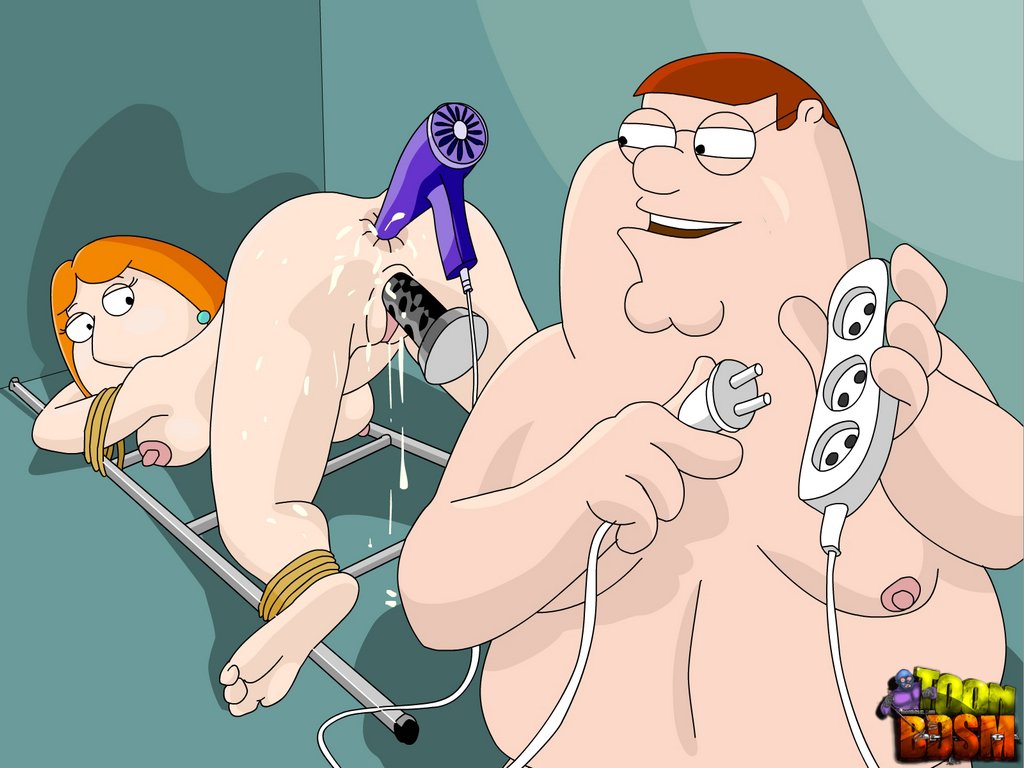 1boy 1girls anal_insertion anus areola barefoot bdsm bondage bound_ankles bound_arms breasts brown_hair dildo earrings erect_nipples eyewear family_guy fat female femsub glasses hair_dryer human lois_griffin male male_nipples maledom nipples nude orange_hair peter_griffin pussy pussy_juice sex_toy straight toon_bdsm uncensored vaginal_insertion what