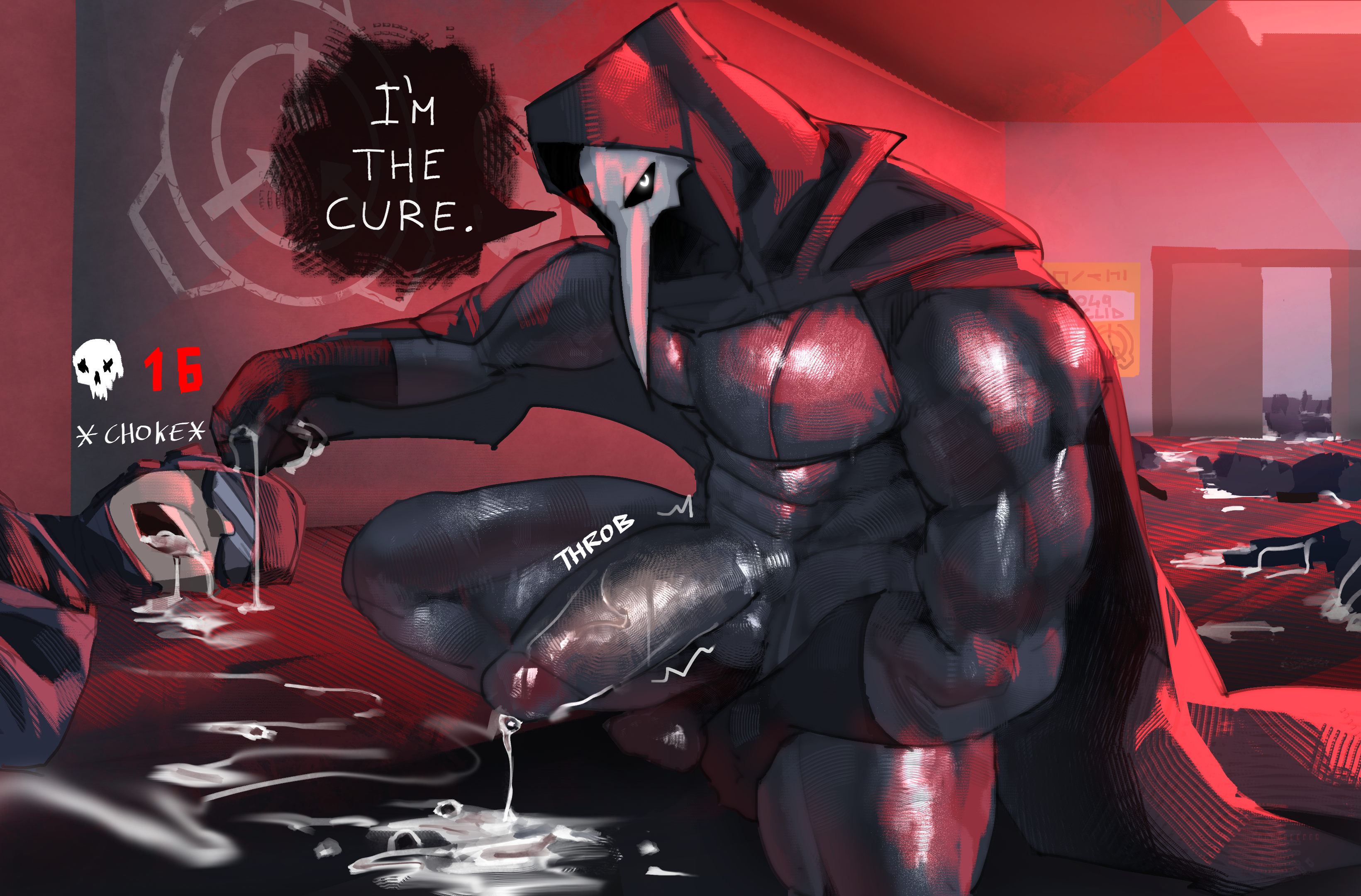 abs, balls, bara, big ass, big balls, big penis, cum, erection, exactlyexact, gay, huge cock, male, male only, mask, masked, masked male, masturbation, muscular, muscular male, muscular thighs, penis, scp foundation, scp-049, solo, yaoi