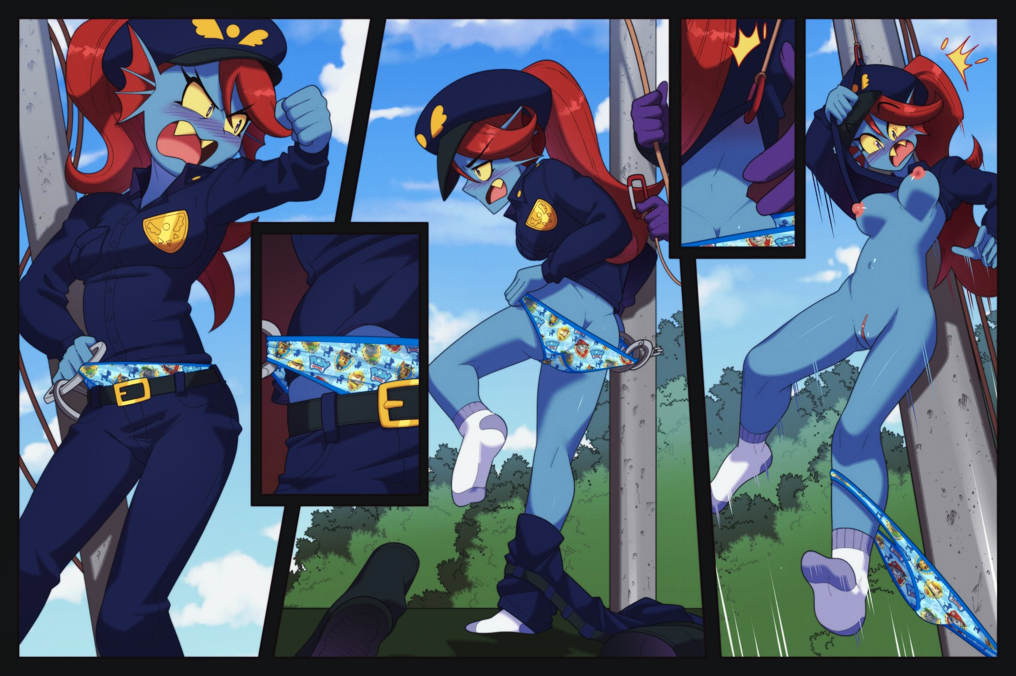 1girls, ass, breasts, deltarune, euf-dreamer, female, furry, humiliated, humiliation, nickelodeon, nude, outdoors, paw patrol, public exposure, public nudity, pussy, tagme, undertale (series), underwear, undyne, undyne (deltarune)
