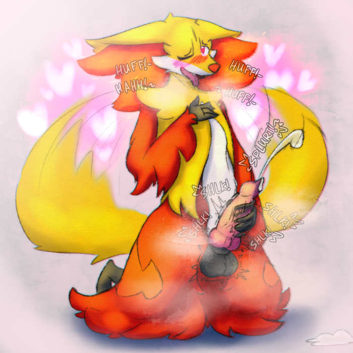 1:1 2025 animal_genitalia animal_penis anonymous_artist anthro bodily_fluids canine_genitalia canine_penis cum cumshot delphox digital_drawing_(artwork) digital_media_(artwork) ejaculation english_text game_freak generation_6_pokemon genital_fluids genitals heart_eyes heart_symbol kneeling male masturbation musk musk_clouds nintendo penile penile_masturbation penis pokemon pokemon_(species) simple_background solo sound_effects tail tail_motion tailwag text tongue tongue_out