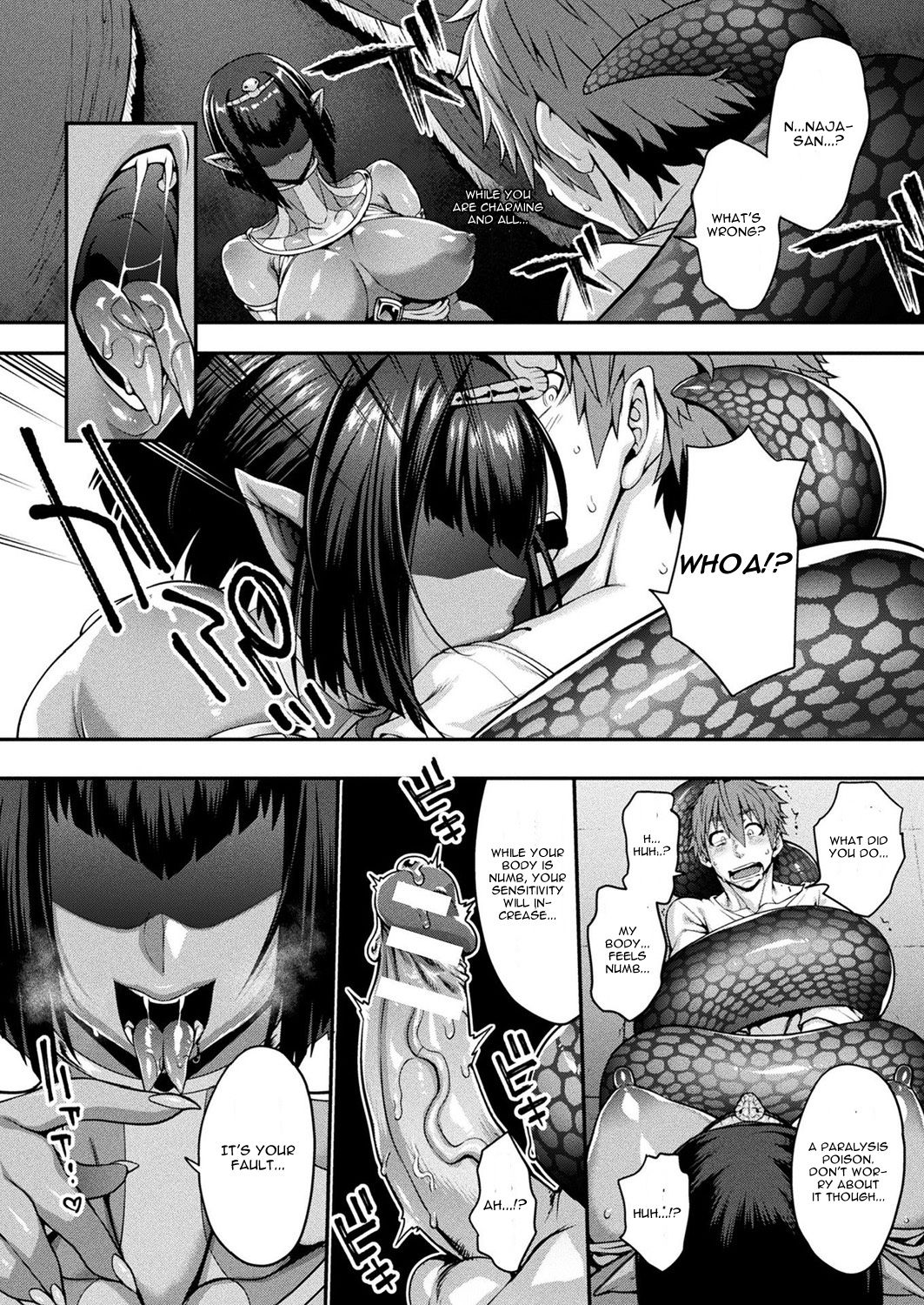 1girls, anthro, anthro female, big breasts, breasts, breasts exposed, breasts out, dark skin, dark-skinned female, erect nipples, exposed breasts, female, huge breasts, human on anthro, human on humanoid, human on monster, human on monster girl, human penetrating, human penetrating anthro, human penetrating female, human penetrating humanoid, human penetrating monster, human penetrating monster girl, interspecies, jun, jun (rojiura jack), kemonokko tsuushin, kemonokko tsuushin: hebi musume naja, lamia, large breasts, loving it, monster, monster girl, naga, naja (kemonokko tsuushin), nipples, oppai, rojiura jack, snake, snake girl, snake humanoid, snake tongue, split tongue, tagme, voluptuous, voluptuous female