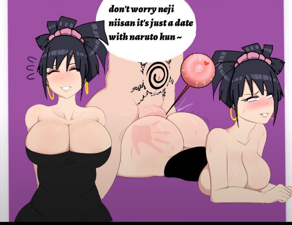1boy, 1girls, ass, canon couple, english text, eyes rolling back, female, fertilization, g3mma, hand on ass, hand on butt, headband, hyuuga hinata, impregnation, male, naruto, naruto (series), ovum, rough sex, skindentation, sperm, sperm meets ovum, text, uzumaki naruto