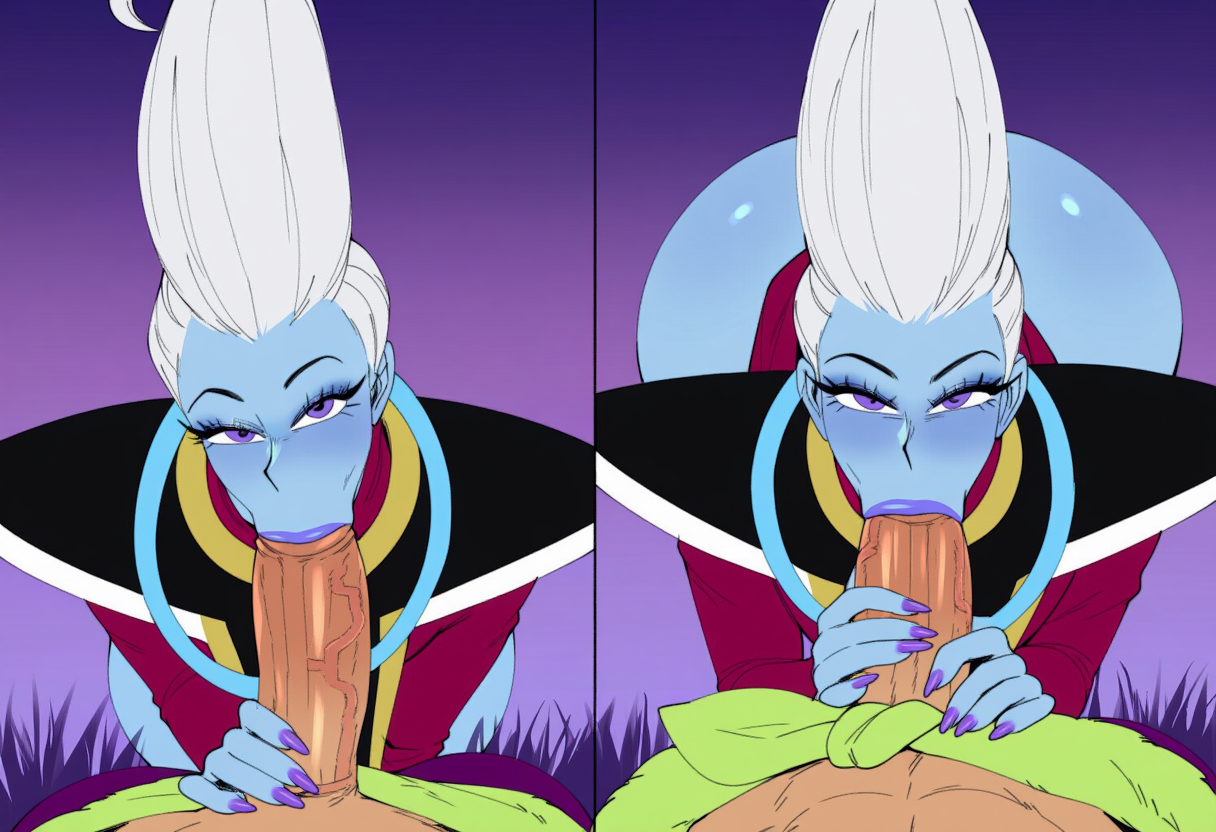 2boys, ai generated, big penis, blue skin, broly (dragon ball super), dragon ball, dragon ball super, fellas, femboy, gay, girly, imminent sex, male, muscular, muscular male, novelai, penis, pov, taller male, trap, whis, white hair, yaoi