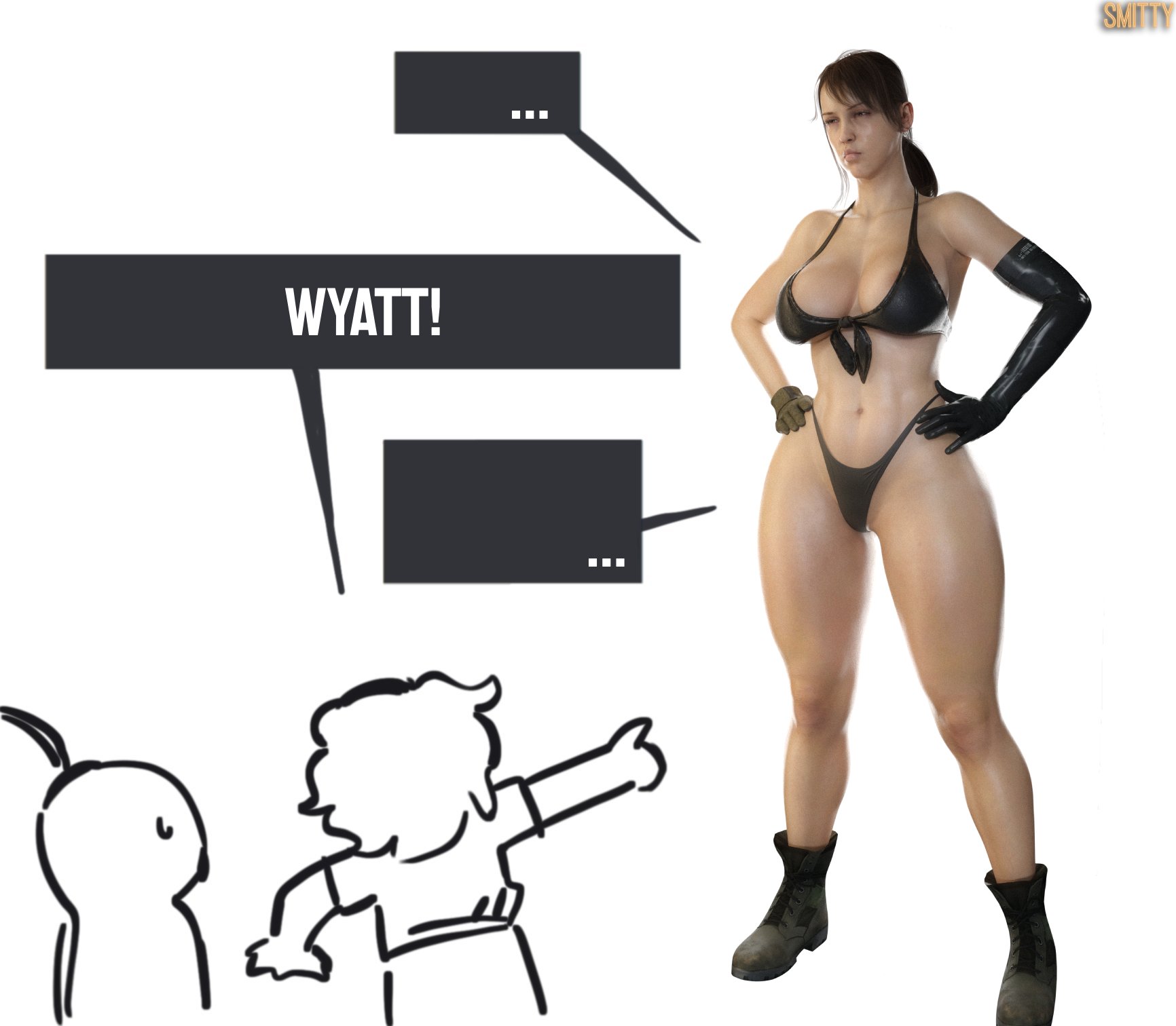 ..., 1girls, 3d, ass, big ass, big breasts, breasts, comedy, curvaceous, curvy, curvy figure, female, hips, hourglass figure, konami, light skin, light-skinned female, mature, mature female, meme, metal gear, metal gear solid, metal gear solid v, quiet (metal gear), slim waist, smitty34, thick, thick hips, thick legs, thick thighs, thighs, voluptuous, waist, wide hips