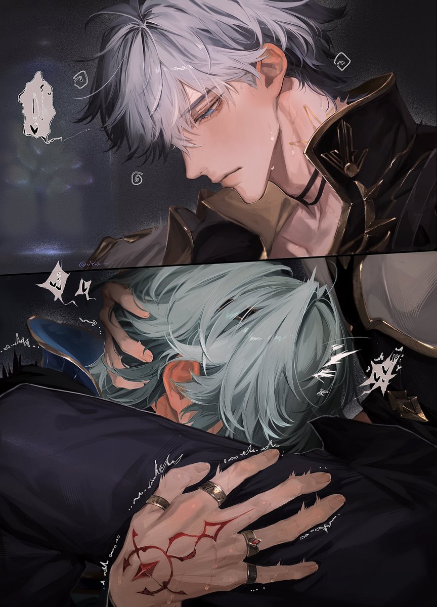 2boys, anaxa (honkai: star rail), blowjob, gay, hair grab, honkai: star rail, male, male only, male/male, phainon (honkai: star rail), tagme, vyqi, yaoi