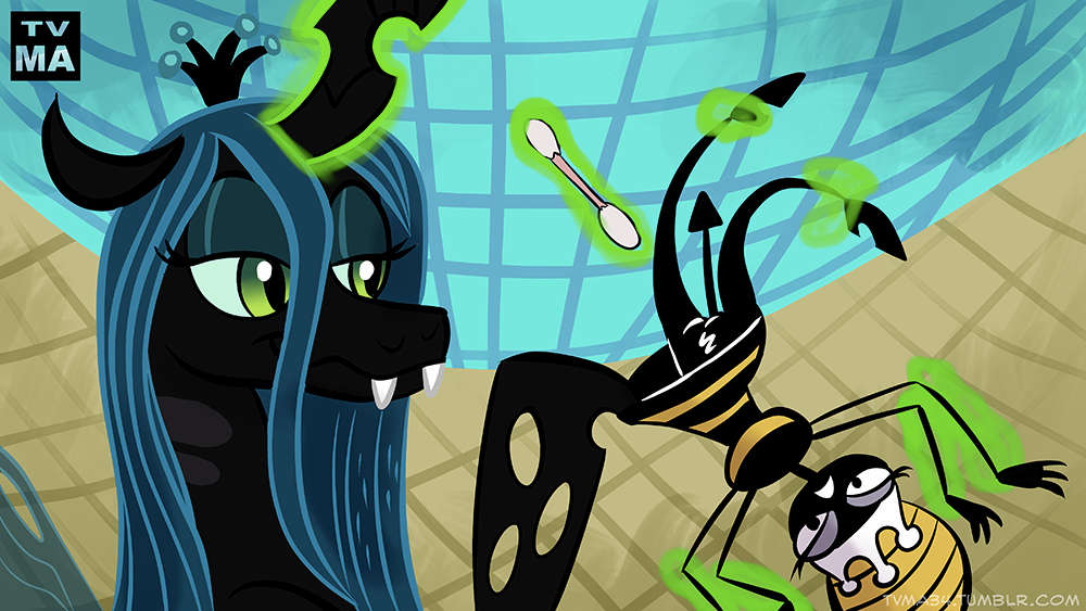 bee changeling crossover equine friendship_is_magic insect my_little_pony queen_bea queen_chrysalis queen_chrysalis_(mlp) secret_squirrel_show smooth_skin tvma