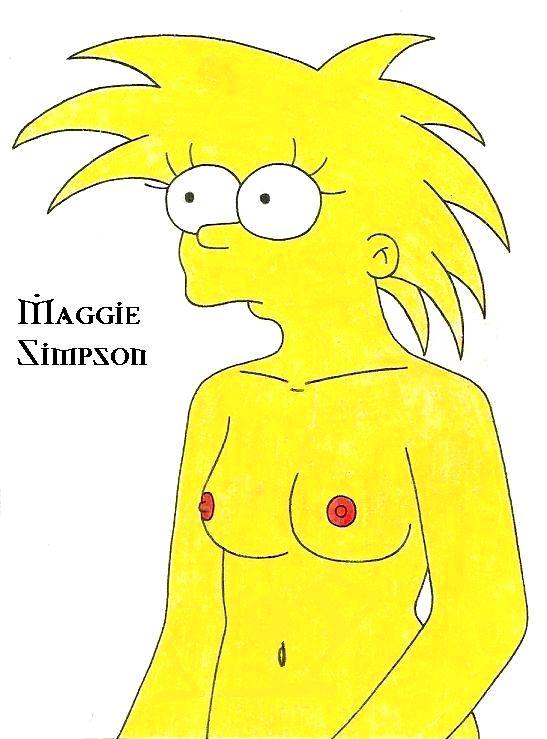 1girls 20th_century_fox breasts character_name color female female_only human maggie_simpson nipples nude solo tagme the_simpsons unknown_artist yellow_body