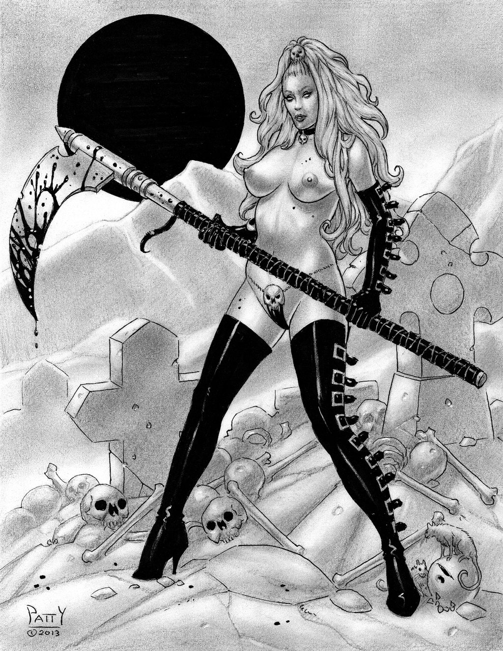 1girls 2013 chaos_comics female female_only lady_death sean_patty solo tagme