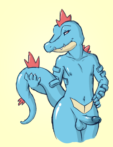 color feraligatr male male_only penis pokemon rapps solo