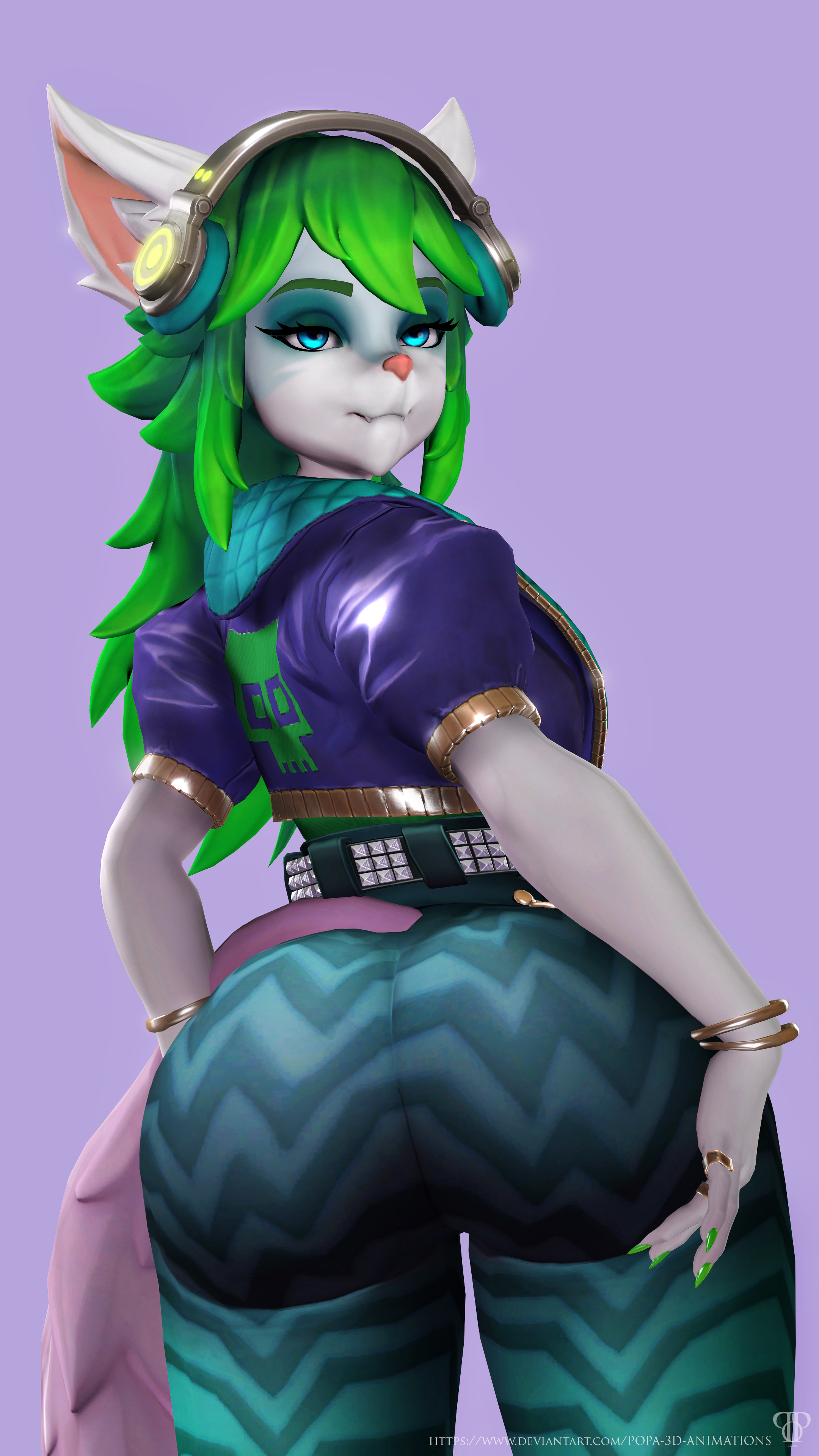 2d, 3d, amanda sparkle, commission, female, furry, furry female, furry only, furry tail, hi-rez studios, leggings, paladins (game), popa 3d animations, salt (paladins), sfm, source filmmaker