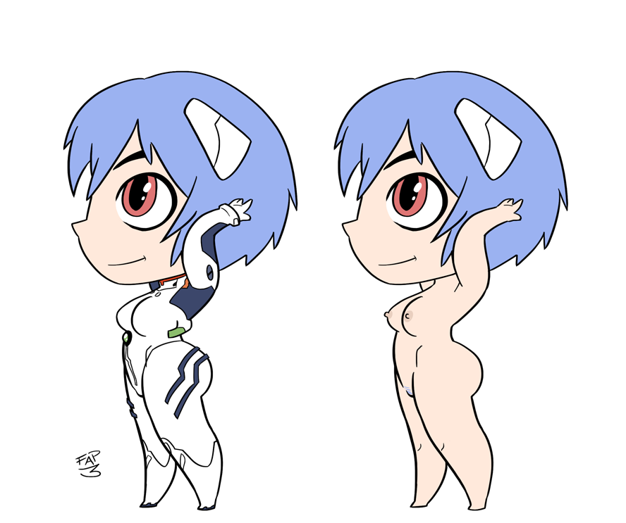 chibi clothing fap3 neon_genesis_evangelion pubic_hair rei_ayanami simple_background small_breasts tagme