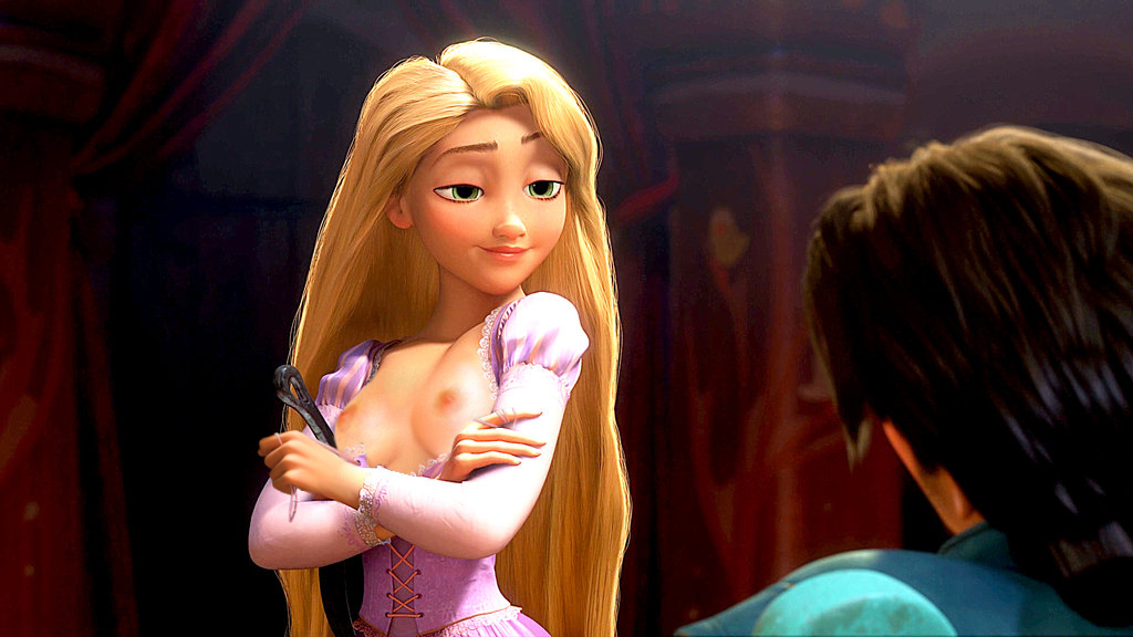 1boy 1girls 3d accurate_art_style breasts breasts_out clothing disney edit eugene_fitzherbert female human male mrstranger nipples rapunzel tagme tangled unseen_male_face