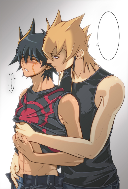 human jack_atlas male male_only multiple_males tagme yaoi yu-gi-oh! yu-gi-oh!_5d's yusei_fudo