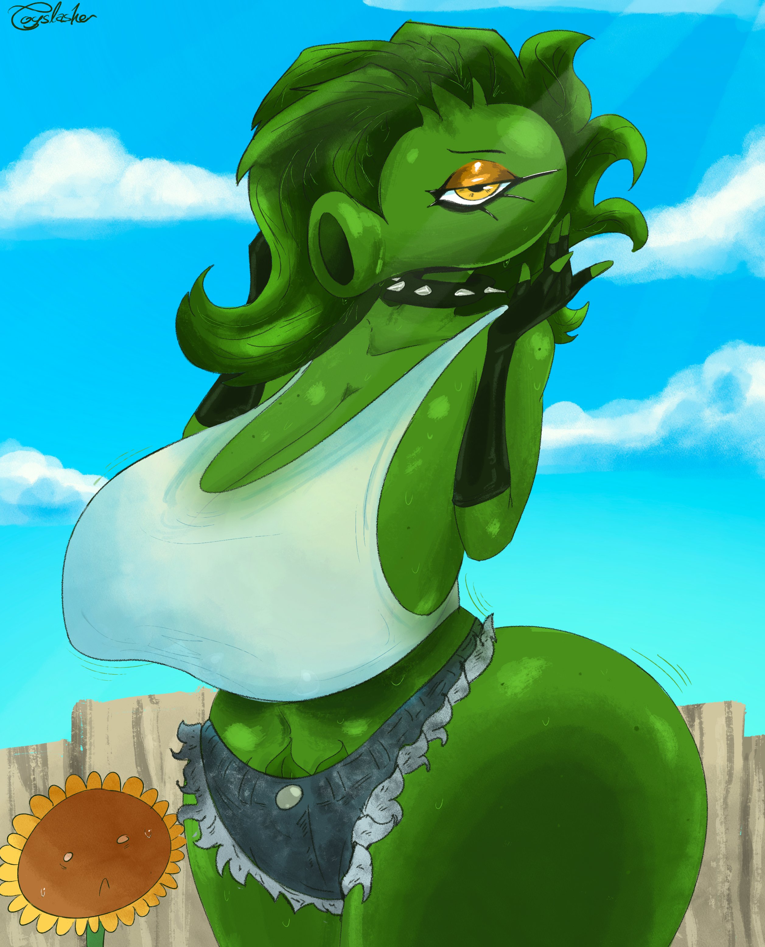 1girls, 2026, anthro, anthro character, ass, ass focus, big ass, big breasts, big thighs, breasts, breasts bigger than head, bubble ass, bubble butt, clothed, clothing, electronic arts, female, flora fauna, freckles, gigantic ass, gigantic breasts, gigantic thighs, huge ass, huge breasts, huge thighs, hyper, hyper ass, hyper breasts, hyper thighs, peablaze (leafpaw), peashooter (pvz), plant, plant girl, plant humanoid, plantie, plants vs zombies, plants vs. zombies, plump ass, popcap, popcap games, pvz, round ass, sunflower (pvz), tall female, thick thighs, thighs, toyslasher, video game, video game character