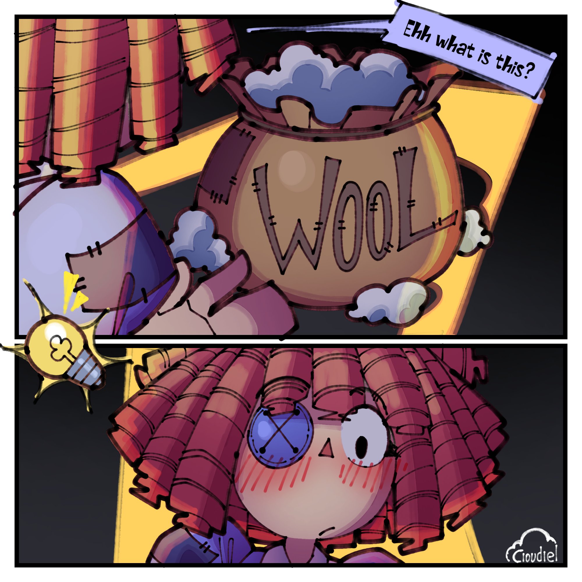 1girls, cloudiel, comic, comic page, female, female focus, female only, glitch productions, gooseworx, ragatha, ragatha (tadc), ragatha (the amazing digital circus), ragdoll, red hair, redhead, redhead female, redheaded female, tadc, the amazing digital circus
