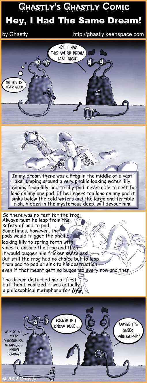 2002 frog ghastly's_ghastly_comic ghastly_(artist) lilly lilly-pad tentacle_monster water_lilly