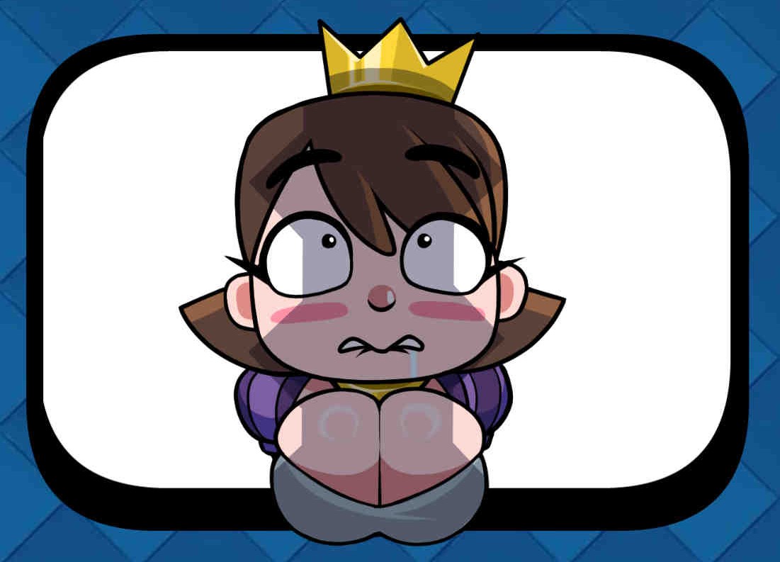 1girls, armor, armored female, big breasts, blush, breasts, brown hair, clash (series), clash royale, crown, dipx, emote, emote (clash royale), female, huge breasts, log, looking up, princess, princess (clash royale), sexually suggestive, shadow, short hair, suprised look, surprised, surprised expression, tagme, the log (clash royale), twitter link