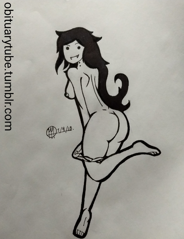 adventure_time ass big_ass big_butt black_hair cartoon_network female looking_at_viewer marceline obituarytube solo vampire