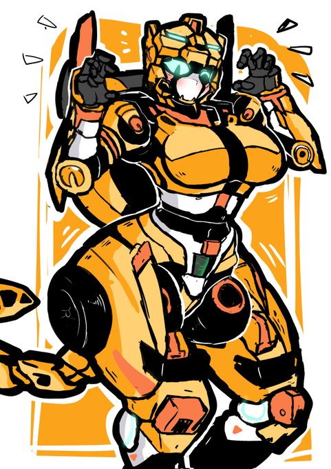armor, arms up, battle pose, big breasts, black spots, blue eyes, cheetah tail, claws, dynamic pose, first porn of character, helmet, huge ass, huge breasts, hyper breasts, looking at viewer, mecha, mecha focus, mecha girl, metal cardbot, mralee, orange accents, rapid tribe, robot girl, solo, solo female, spread legs, tachi (metal cardbot), tachy (metal cardbot), thick thighs, wide hips, wild cardbot, yellow body