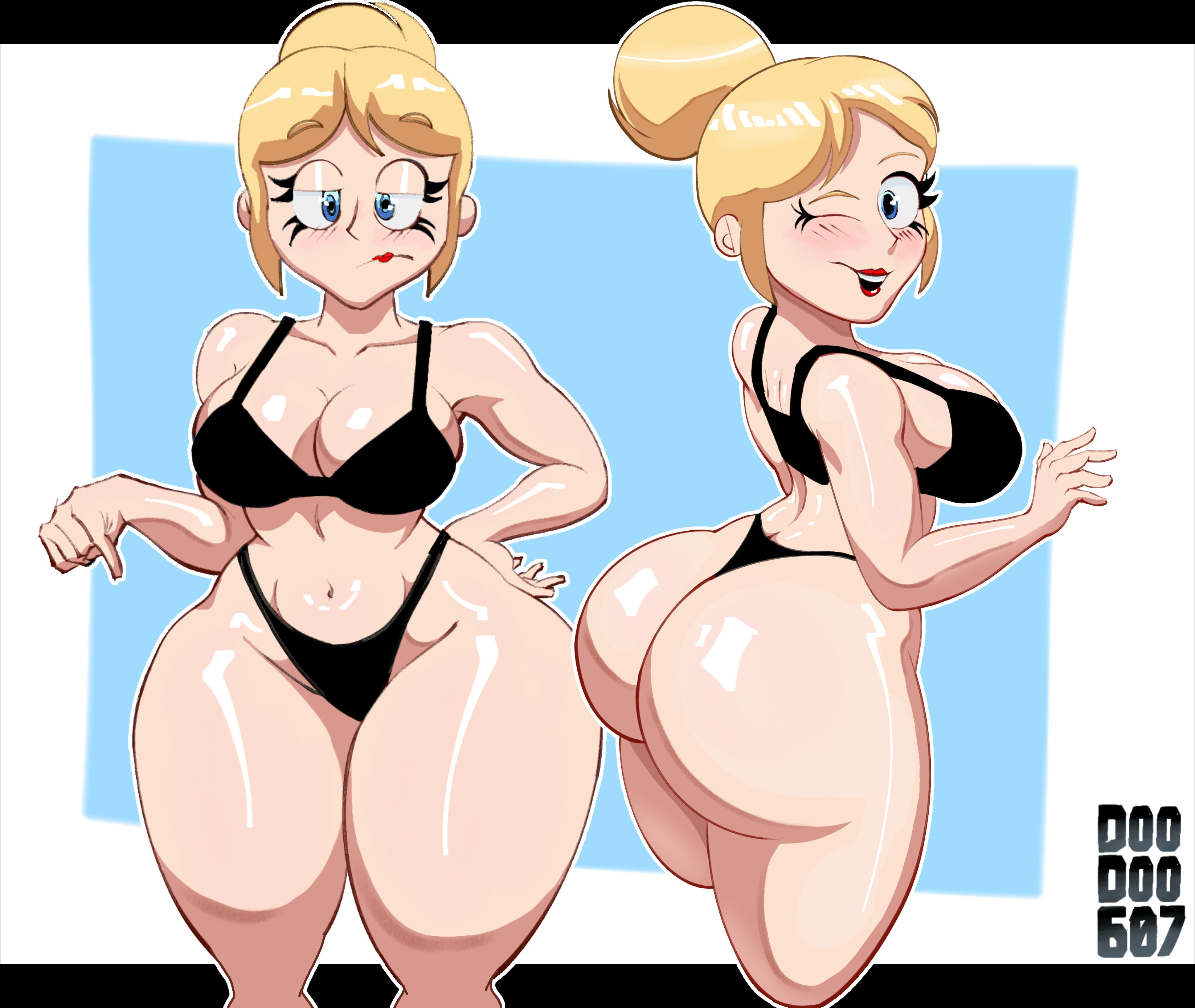 big ass, big breasts, bikini, brawl stars, doodoo607, piper (brawl stars)
