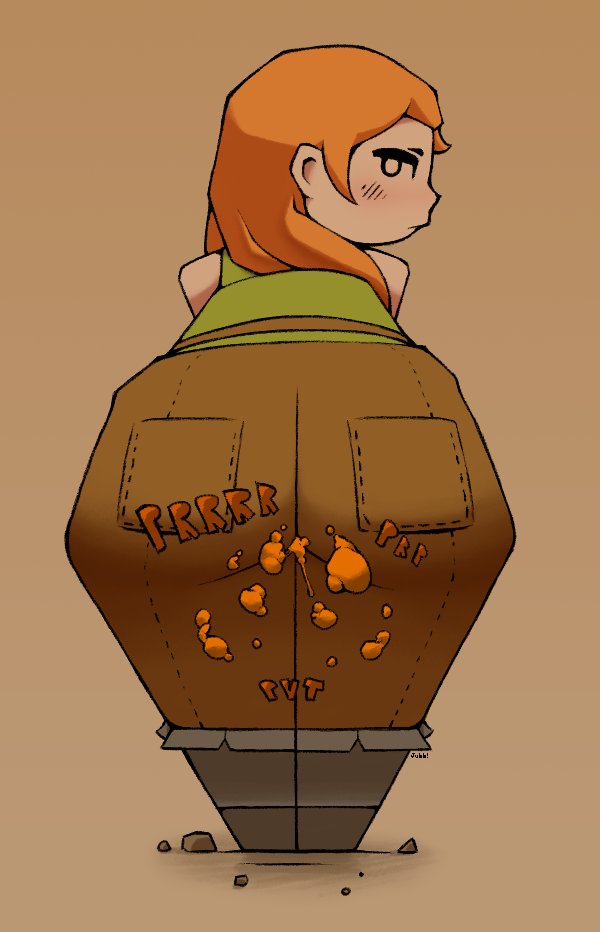 1girls, alex (minecraft), anus, ass, breasts, fart, fart fetish, female, jubb, minecraft, orange hair, pussy