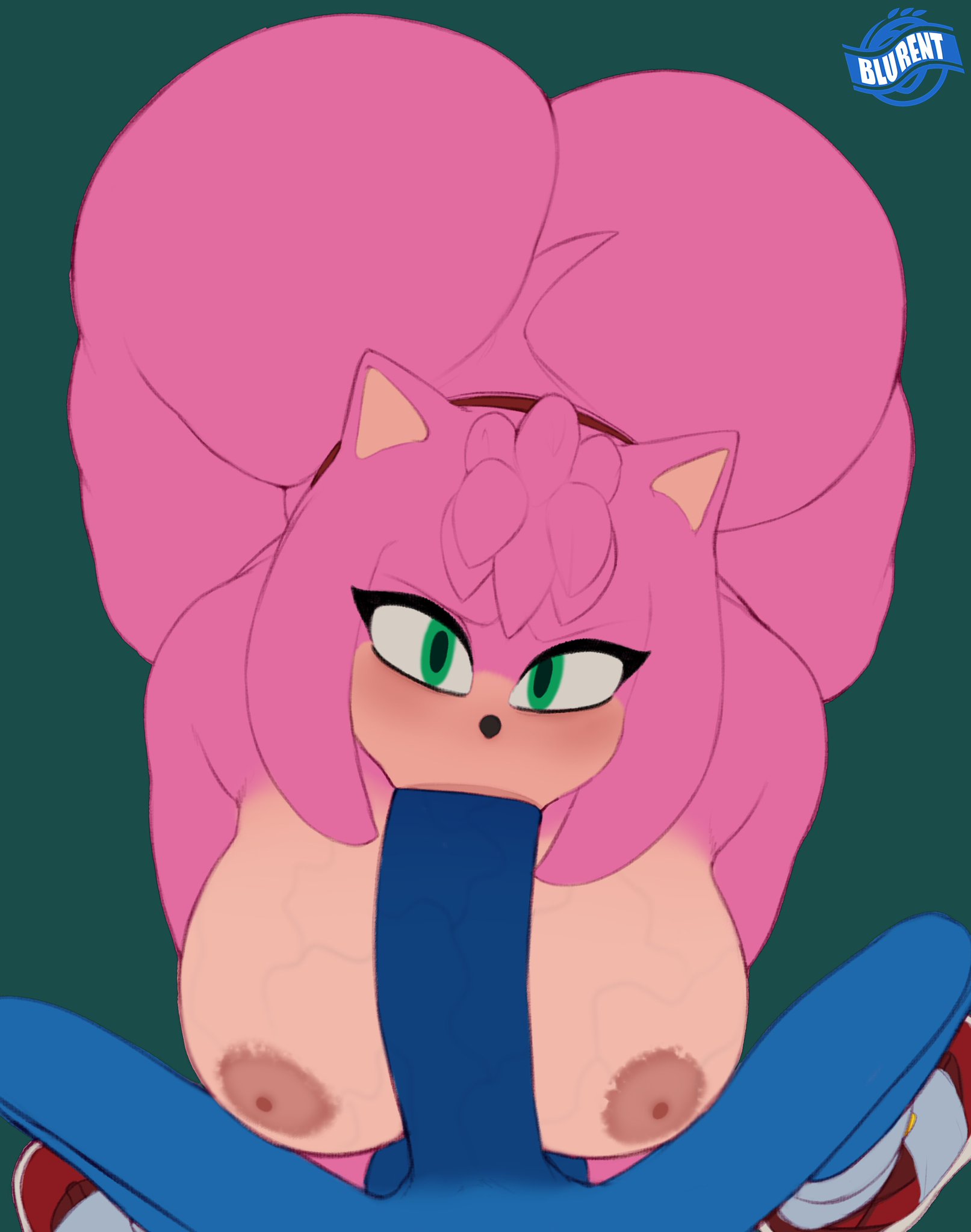 amy rose, blowjob, blu rent, fellatio, female, pink skin, sex