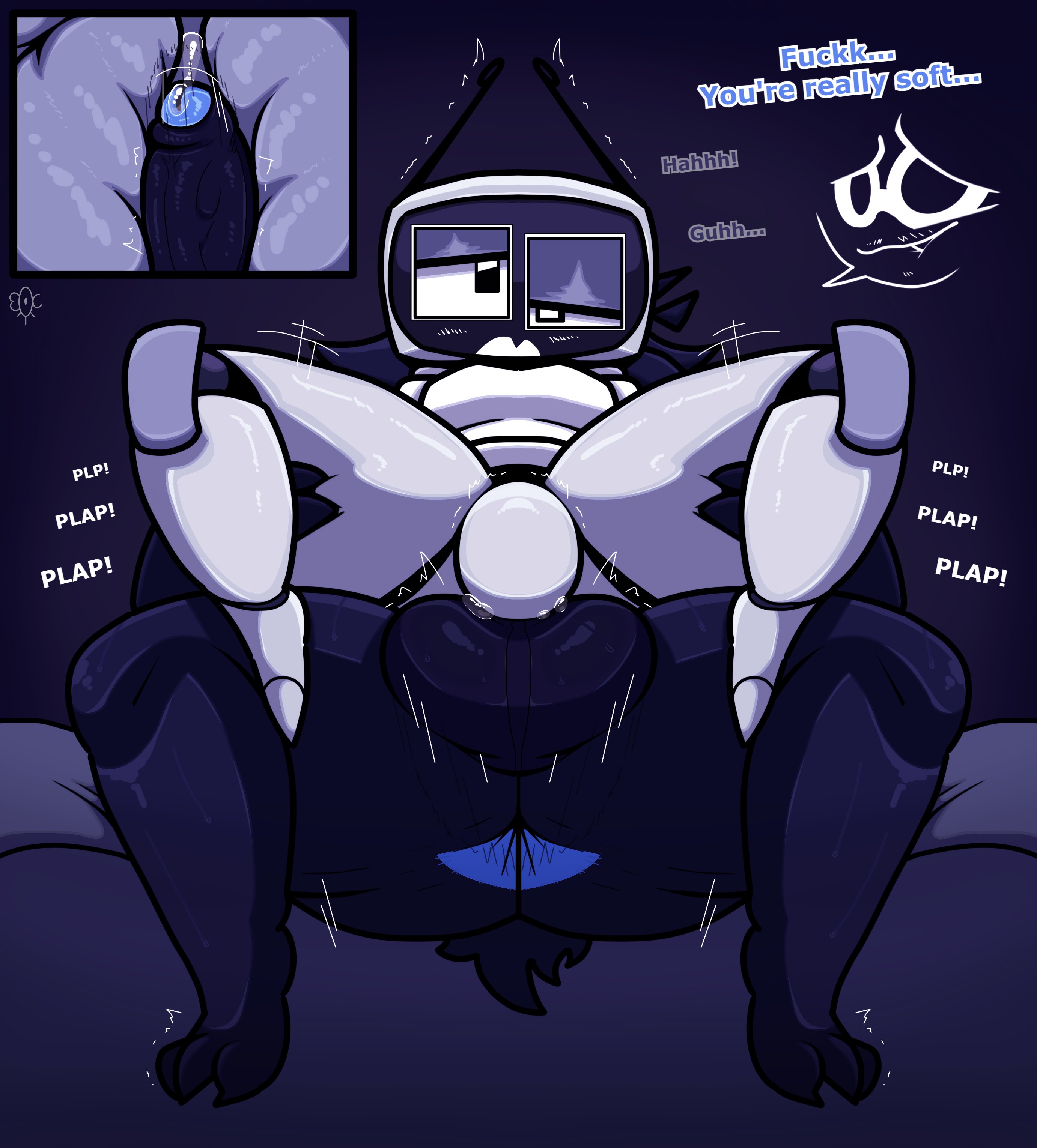 2boys, anal, anal sex, android, animate inanimate, antennae, anus, anus peek, black fur, byto (lewdyant), chubby male, complimenting partner, computer monitor, cute, eocvevo, eyes rolling back, femboy, furry, gay, gay male, glasses, glean (lewdyant), humanoid, humanoid on humanoid, inside view, lap sex, lewdyant, male only, monitor head, pleasure face, pleasured, robot, robot boy, robot femboy, sitting on lap, trembling, trembling antennae, twink
