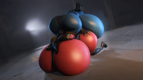 2girls 3d breasts female female_only fempyro human human_female human_only hyper hyper_ass hyper_breasts hyper_fortress immobile lesbian pyro rule_63 source_filmmaker team_fortress_2