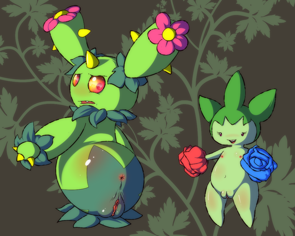 anus claws female female_only feral flower green_skin horn interspecies maractus multiple_females multiple_girls pokemon pussy quagsire_(artist) rose roselia standing tagme